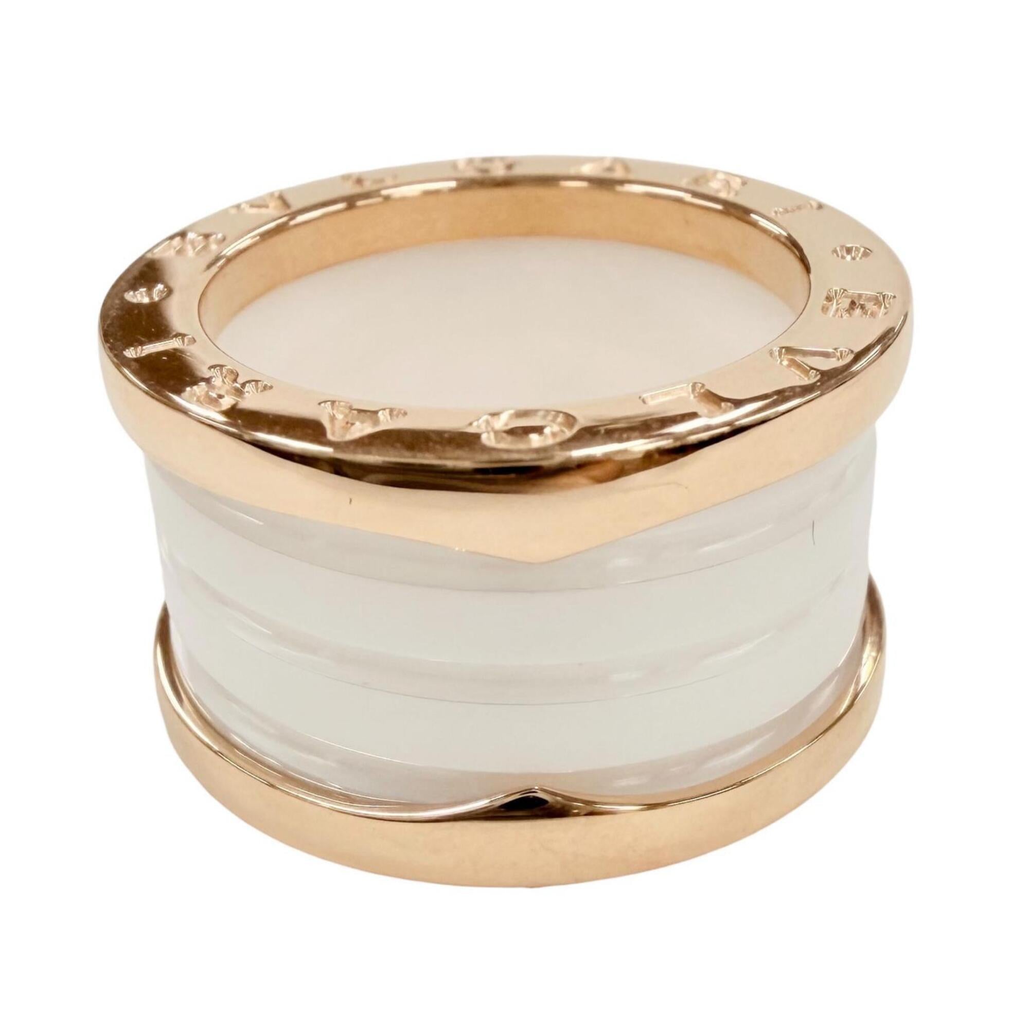 Bvlgari Pink Gold White Pink Gold (18K) Ceramic Band Ring (Pre-Owned)
