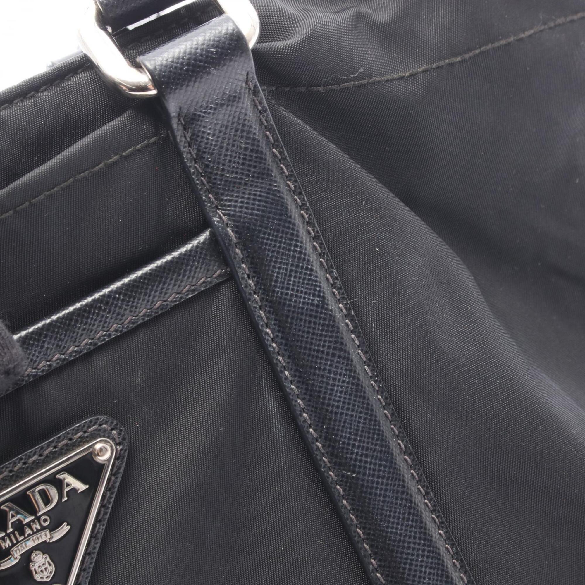Prada Black Nylon Saffiano Handbag Tote Bag (Pre-Owned)