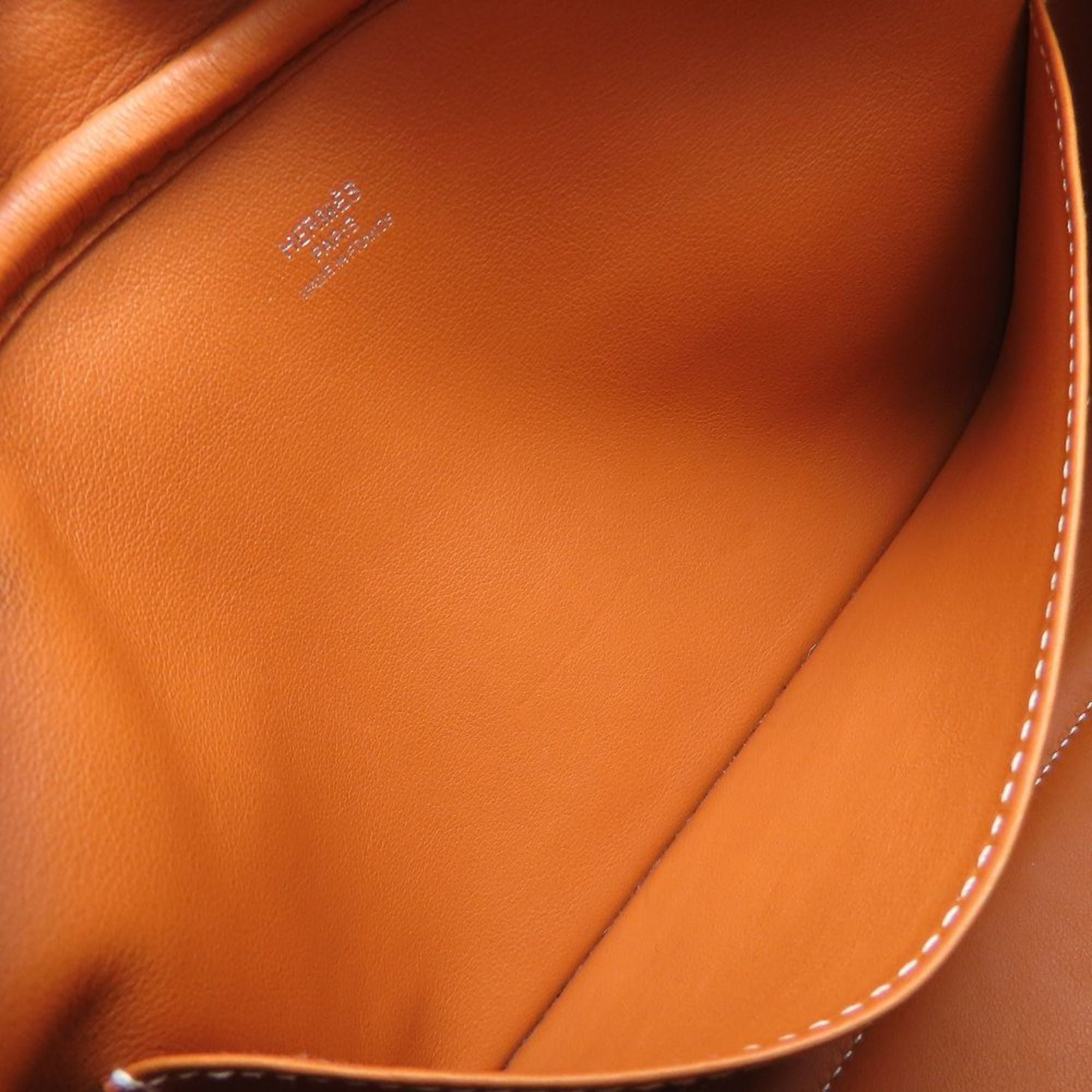 Hermes Toffee Taurillon Clemence Leather Shoulder Bag (Pre-Owned)