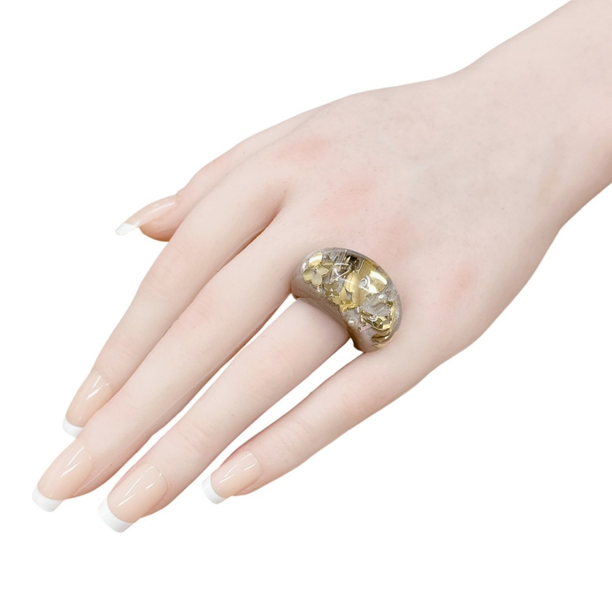 Louis Vuitton Gold Brown Band Ring (Pre-Owned)