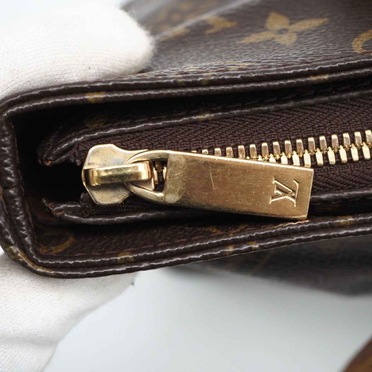 Louis Vuitton Monogram Brown Coated Canvas Leather Handbag (Pre-Owned)