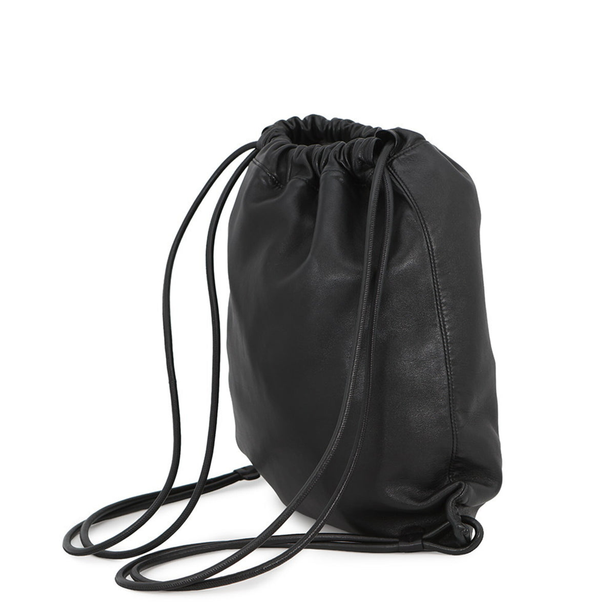 Yves Saint Laurent Black Leather Backpack Handbag Pouch (Pre-Owned)