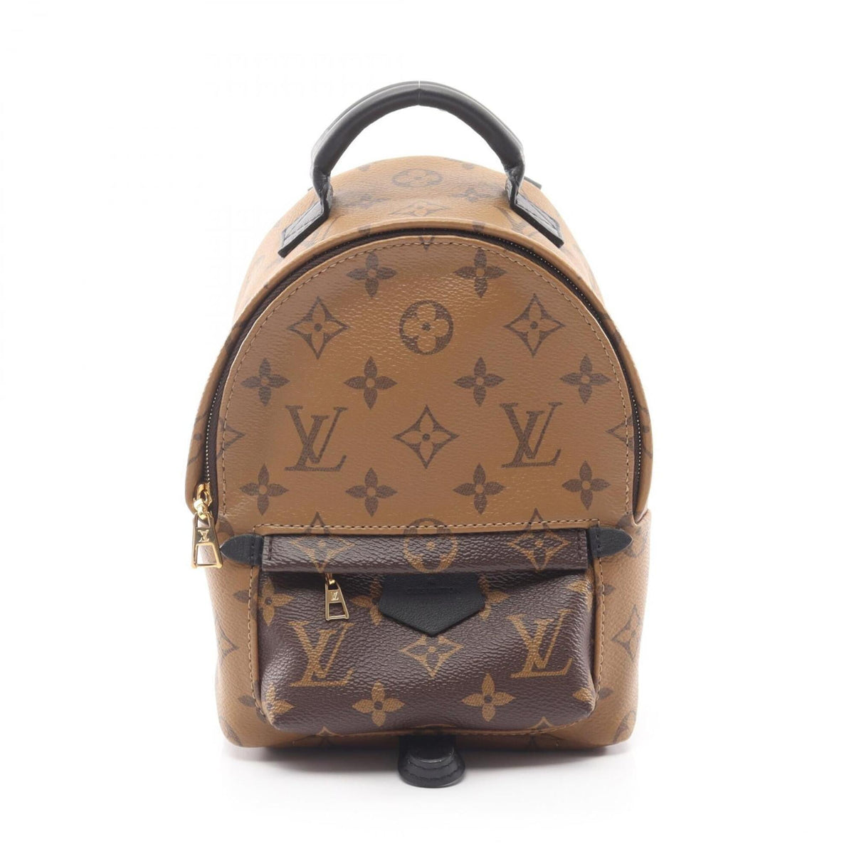 Louis Vuitton Black Brown Coated Canvas Leather Backpack Handbag (Pre-Owned)