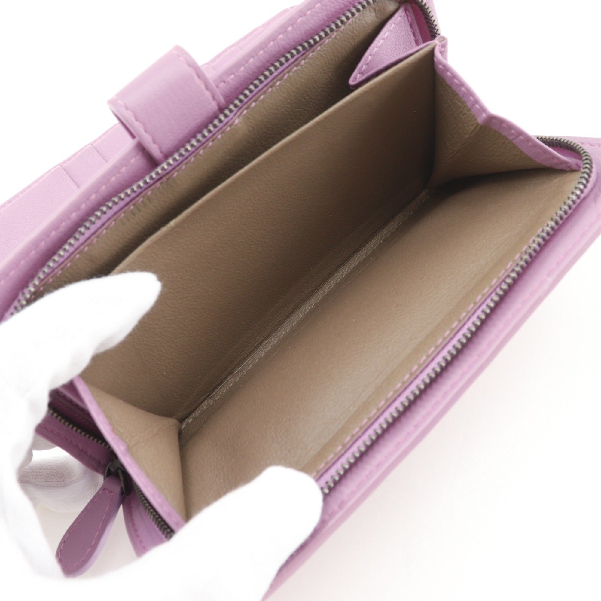 Bottega Veneta Pink Leather Long Wallet (Bi-Fold) (Pre-Owned)