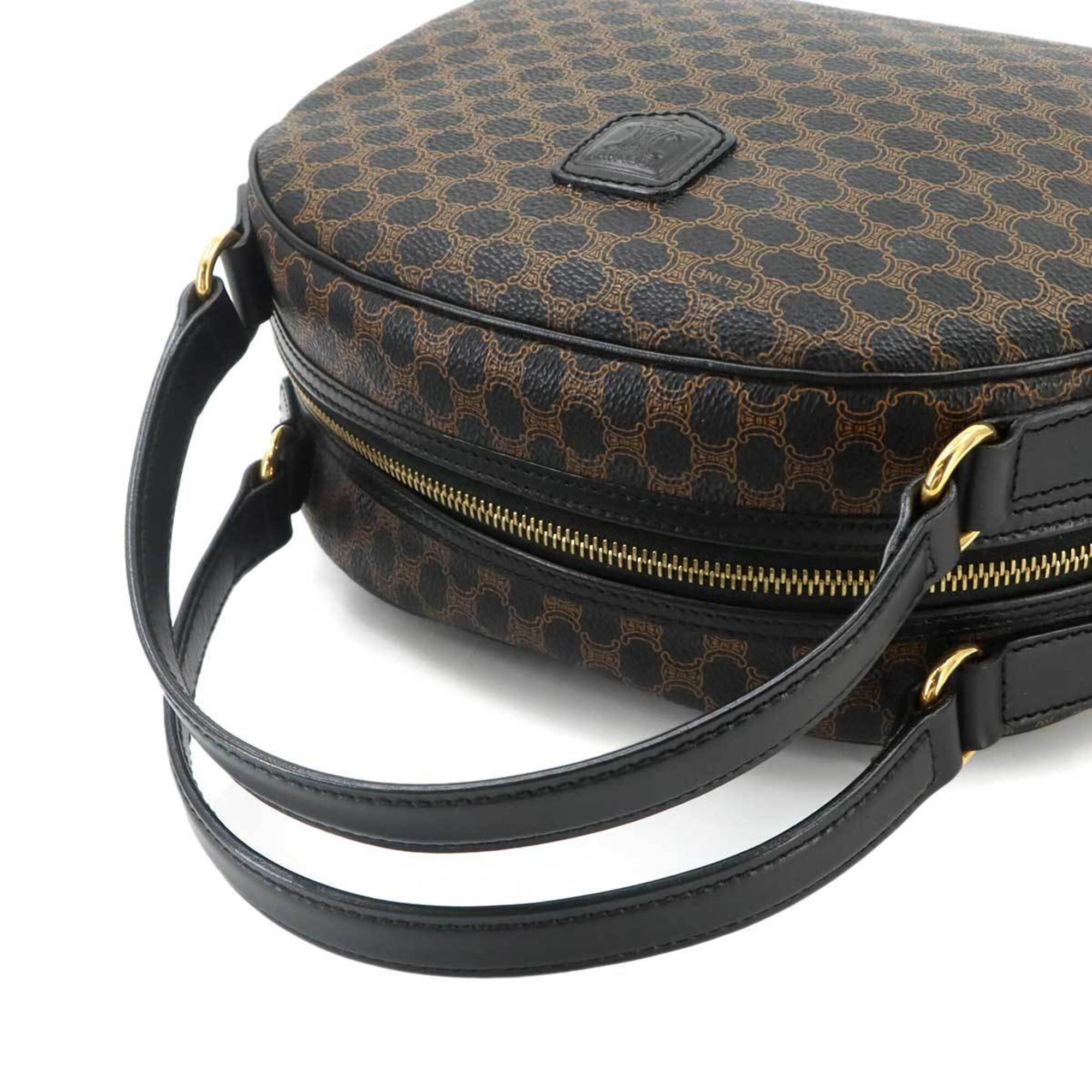 Celine Macadam Black Brown Pvc Leather Handbag (Pre-Owned)