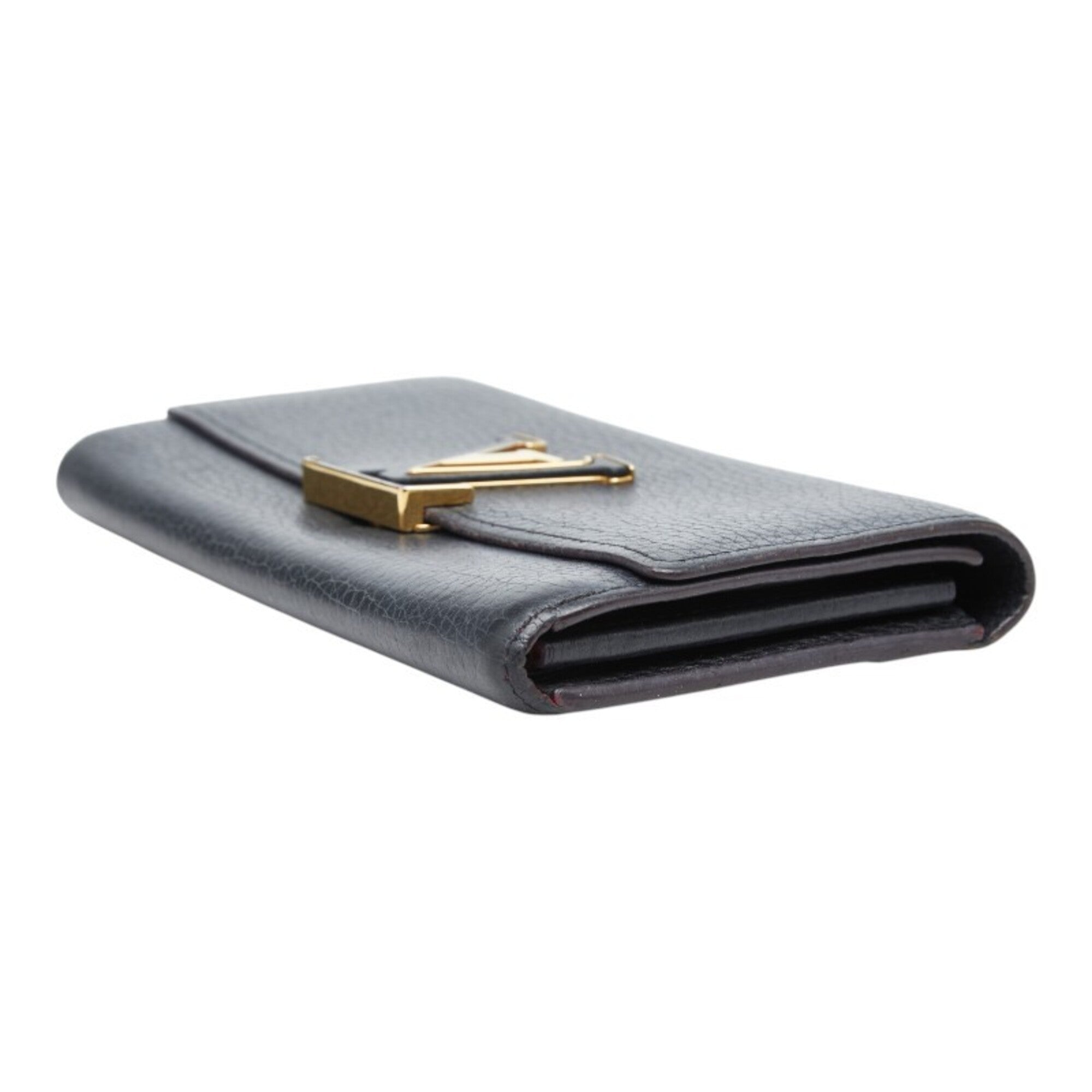 Louis Vuitton Black Leather Wallet (Bi-Fold) (Pre-Owned)