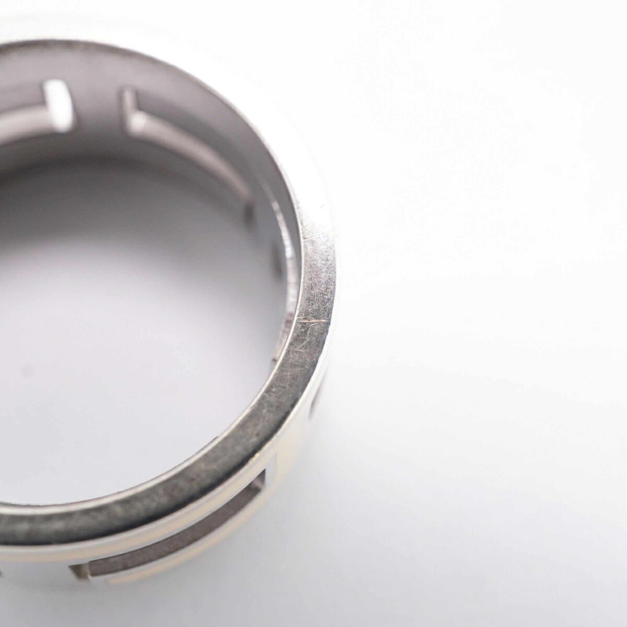 Hermes Cream Silver 925 Band Ring (Pre-Owned)