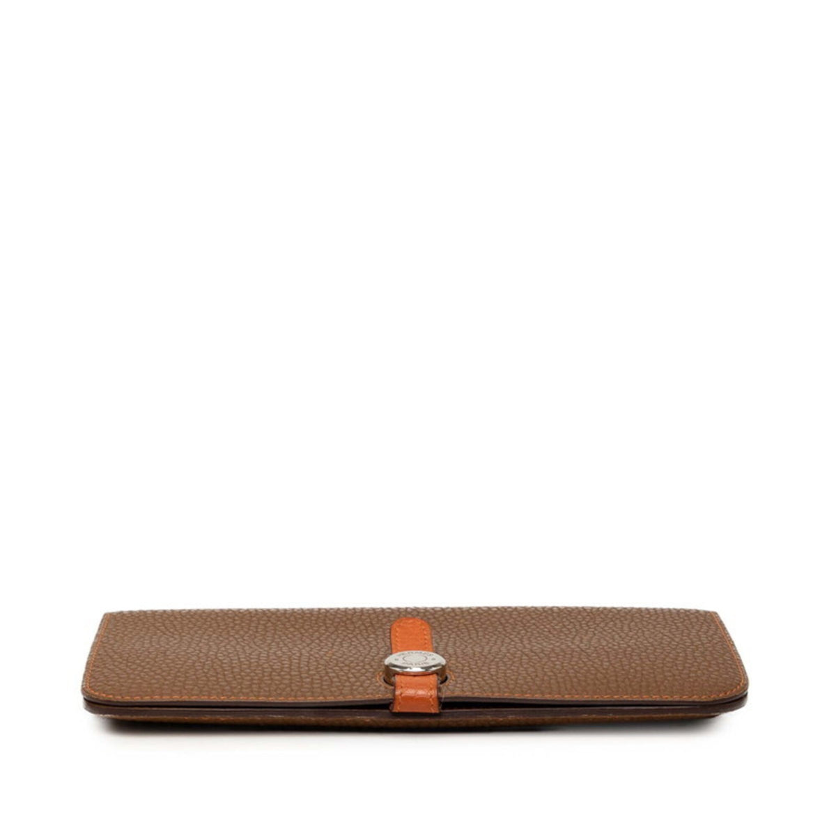 Hermes Brown Taurillon Clemence Leather Long Wallet (Bi-Fold) (Pre-Owned)