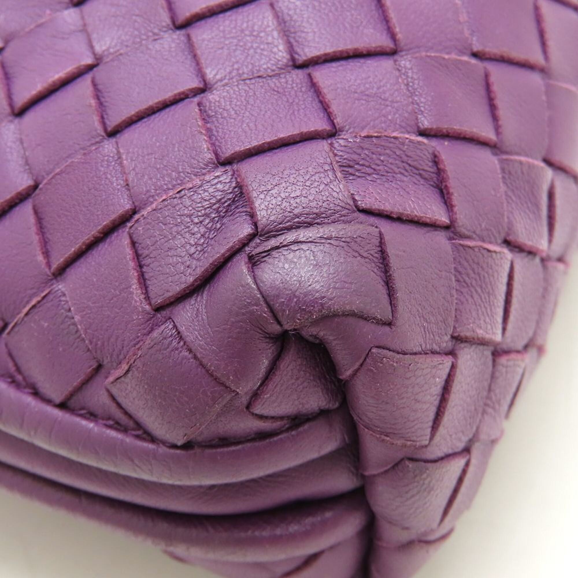 Bottega Veneta Purple Leather Shoulder Bag (Pre-Owned)