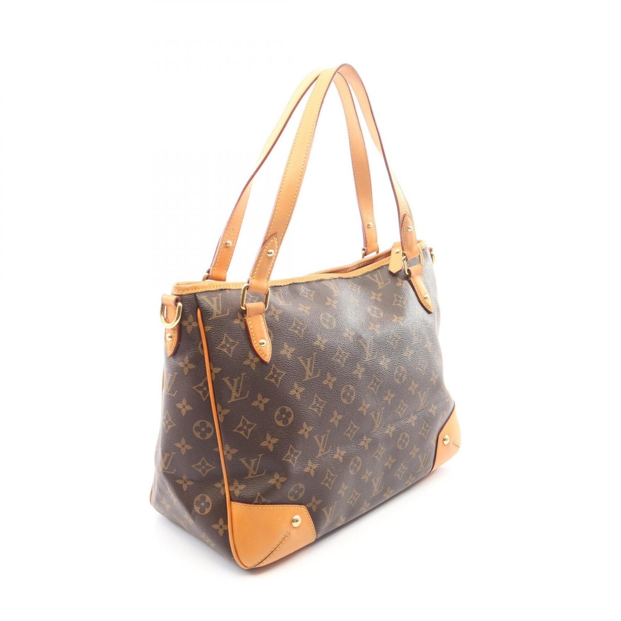 Louis Vuitton Brown Coated Canvas Leather Handbag Tote Bag (Pre-Owned)