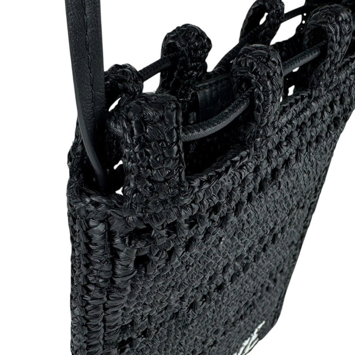 Loewe Black Raffia Shoulder Bag (Pre-Owned)