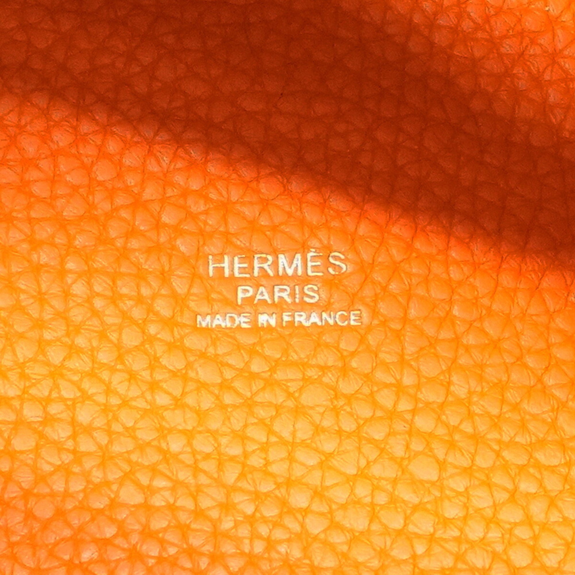 Hermes Orange Rouge Grenat Taurillon Clemence Leather Swift Leather Handbag (Pre-Owned)