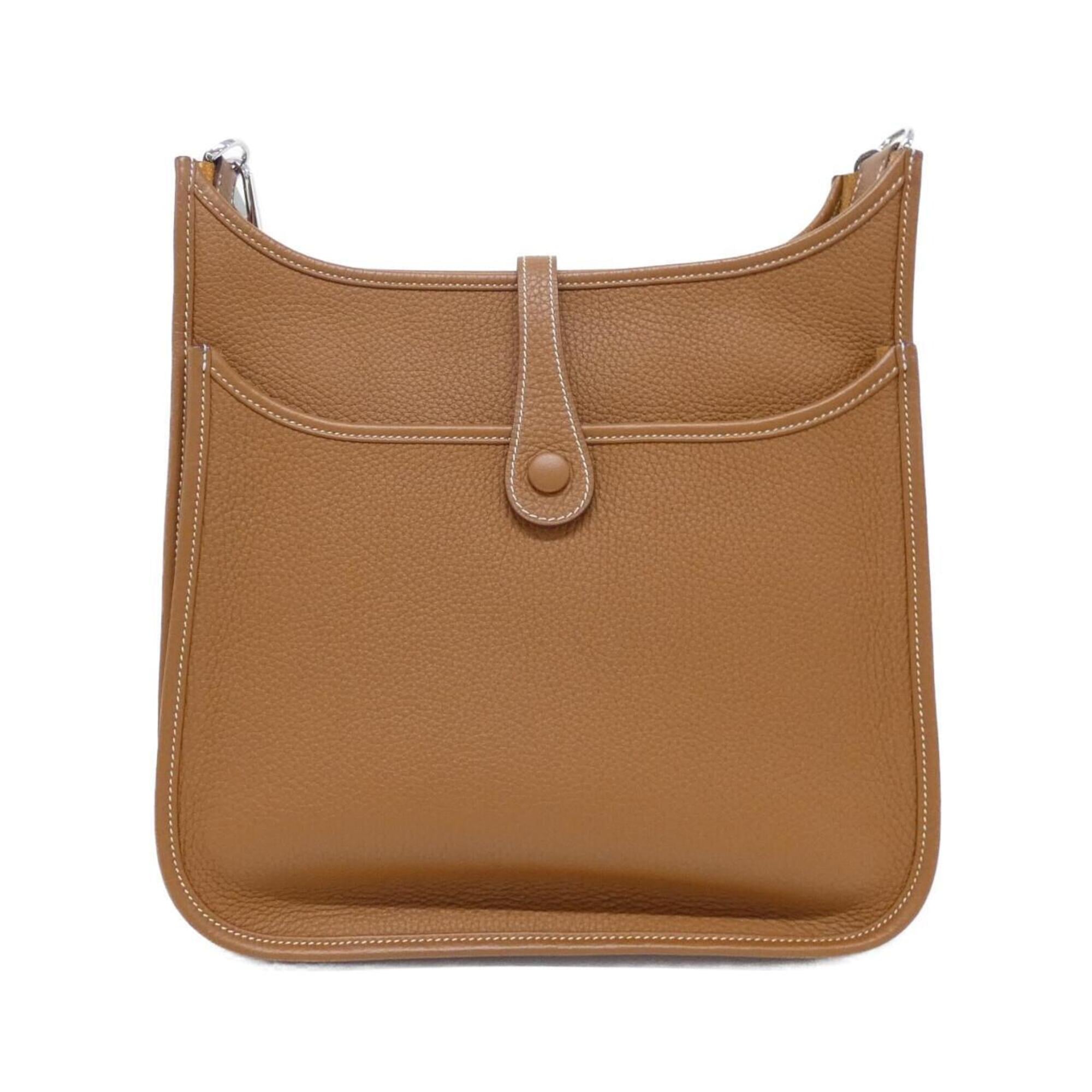 Hermes Beige Brown Taurillon Clemence Leather Shoulder Bag (Pre-Owned)