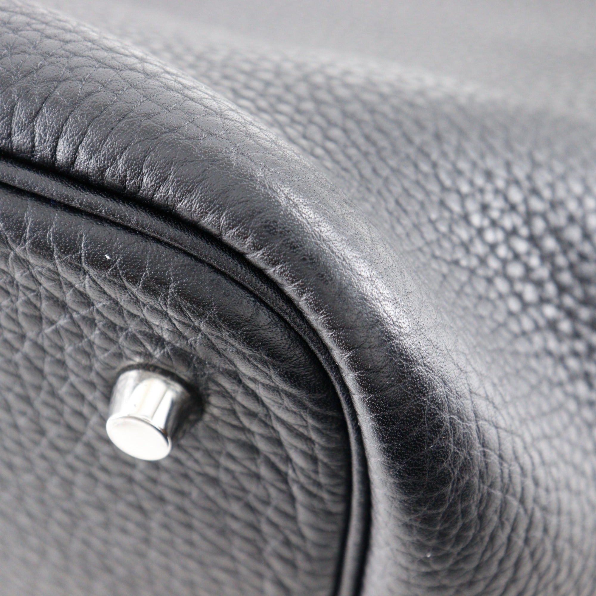 Hermes Black Taurillon Clemence Leather Handbag (Pre-Owned)