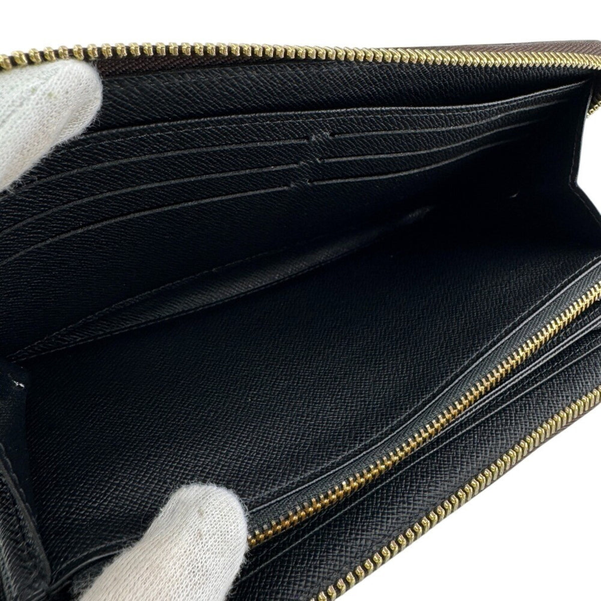 Louis Vuitton Brown Leather Long Wallet (Bi-Fold) (Pre-Owned)