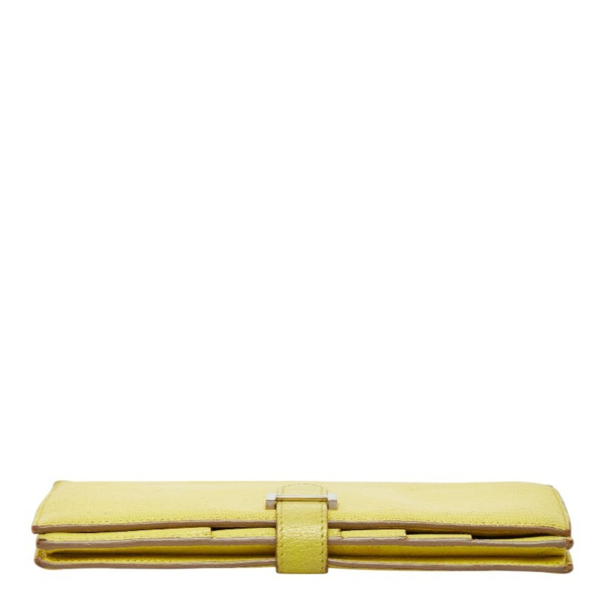 Hermes Lime Yellow Chevre Leather Long Wallet (Bi-Fold) (Pre-Owned)