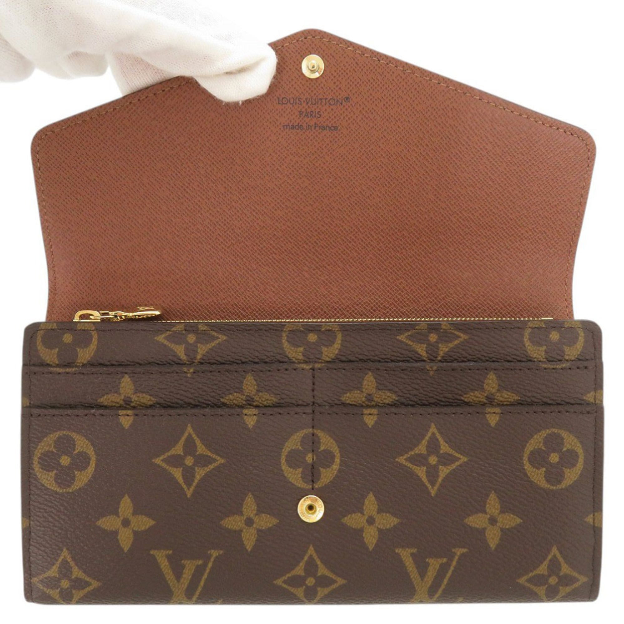 Louis Vuitton Brown Monogram Long Wallet (Tri-Fold) (Pre-Owned)