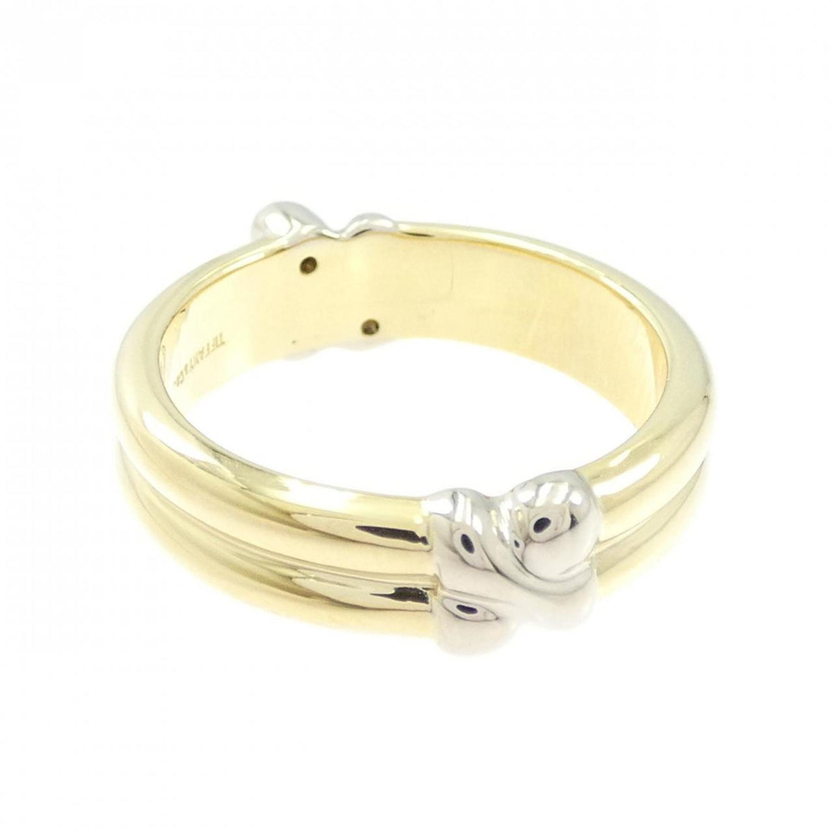 Tiffany White Gold Yellow Gold Yellow Gold (18K) White Gold (18K) Band Ring (Pre-Owned)