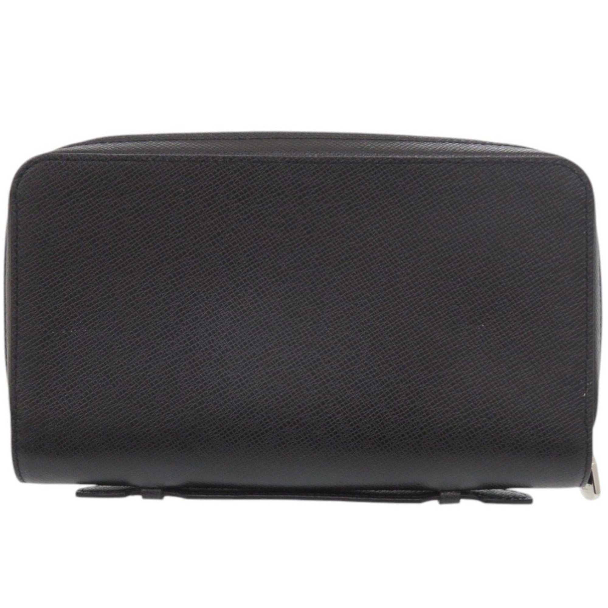 Louis Vuitton Black Taiga Leather Long Wallet (Bi-Fold) (Pre-Owned)