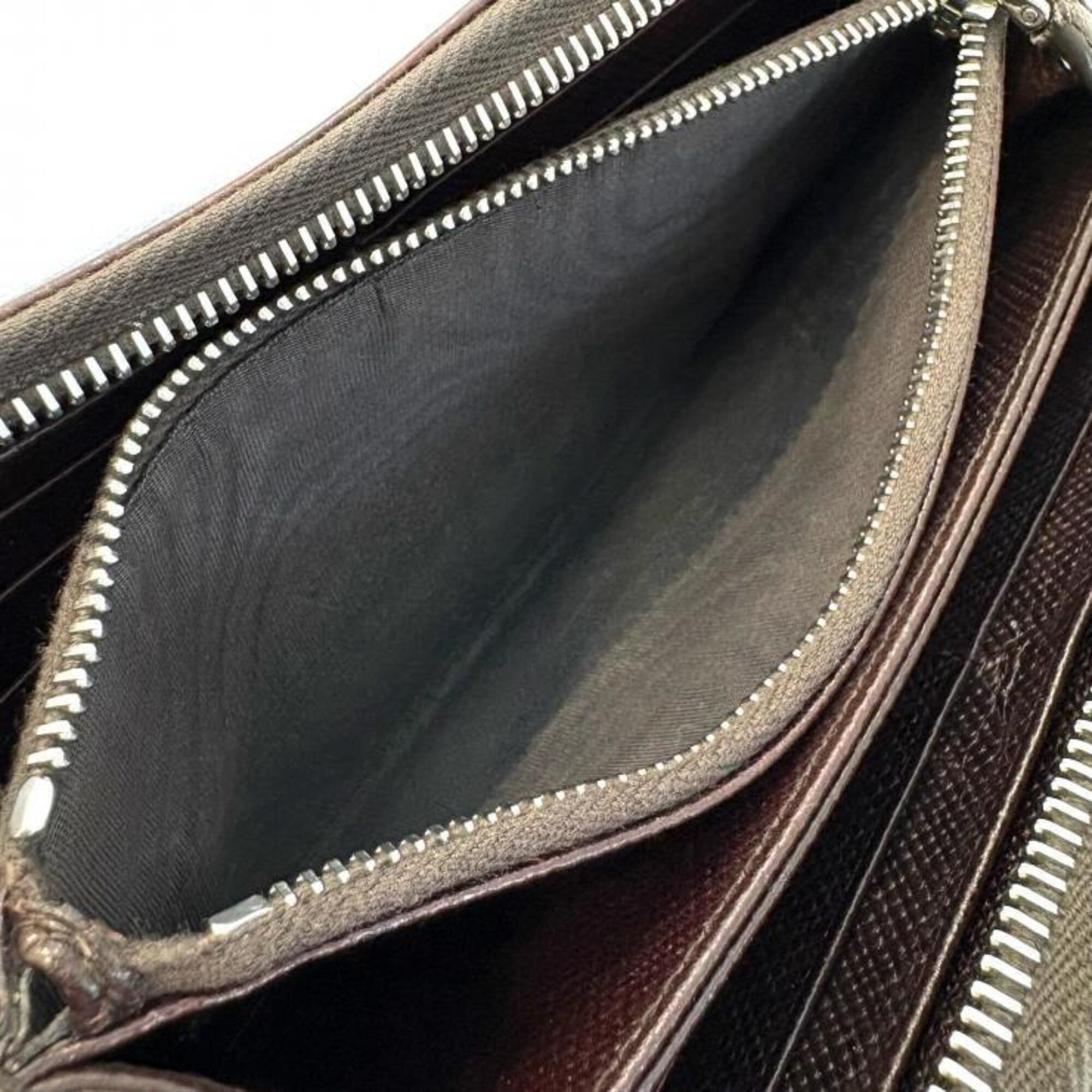 Prada Brown Saffiano Long Wallet (Bi-Fold) (Pre-Owned)