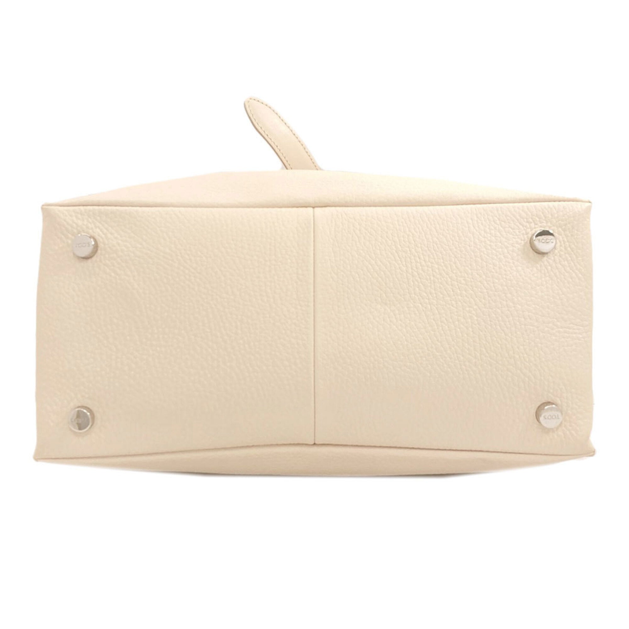 Tod's Cream Leather Tote Bag (Pre-Owned)