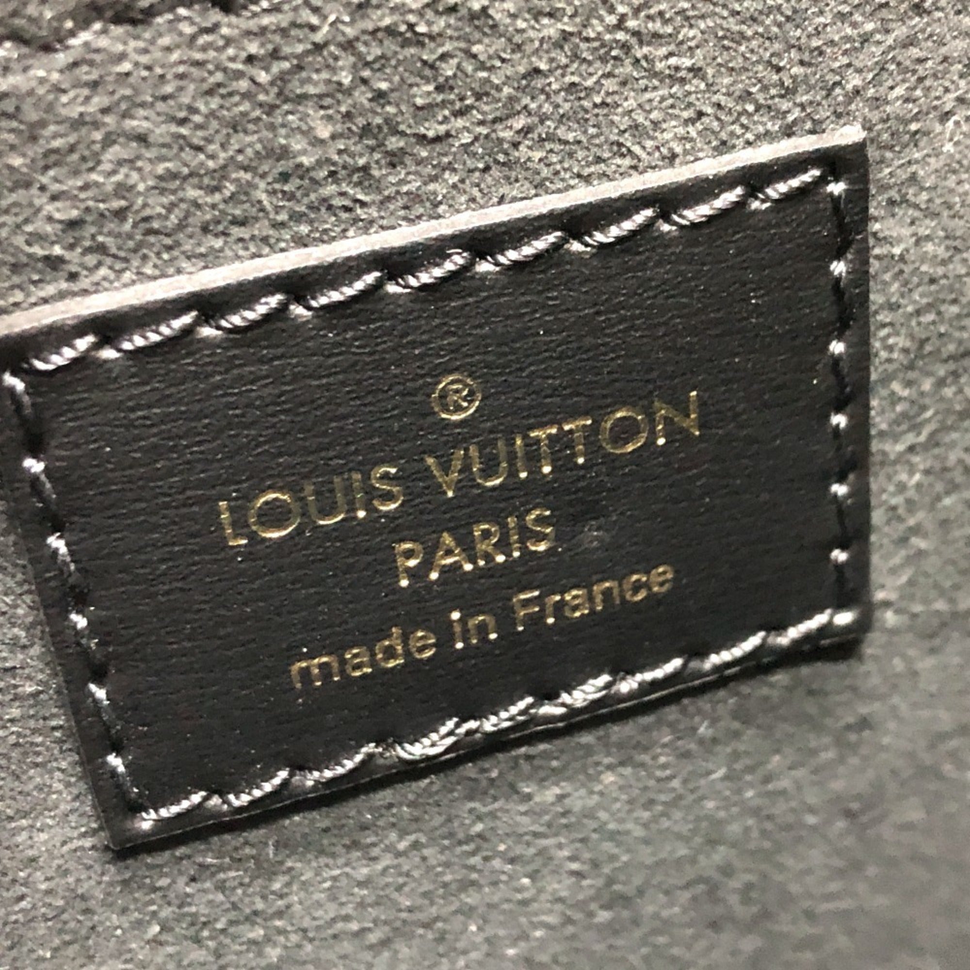 Louis Vuitton Black Navy Canvas Leather Shoulder Bag (Pre-Owned)