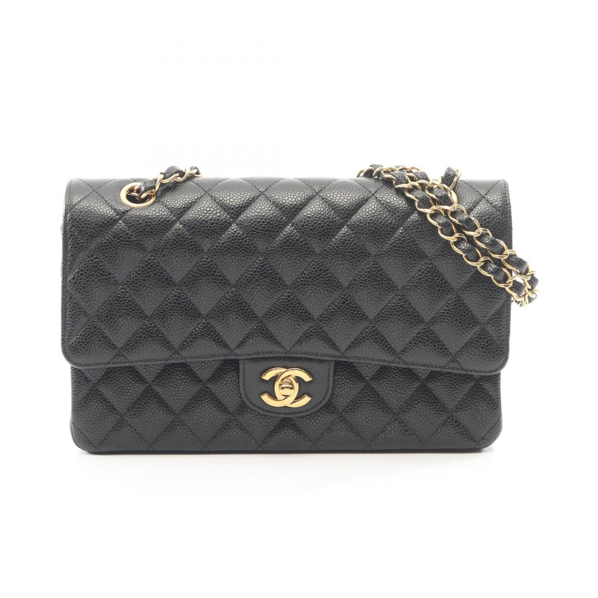 Chanel Black Grained Calfskin Handbag Shoulder Bag (Pre-Owned)