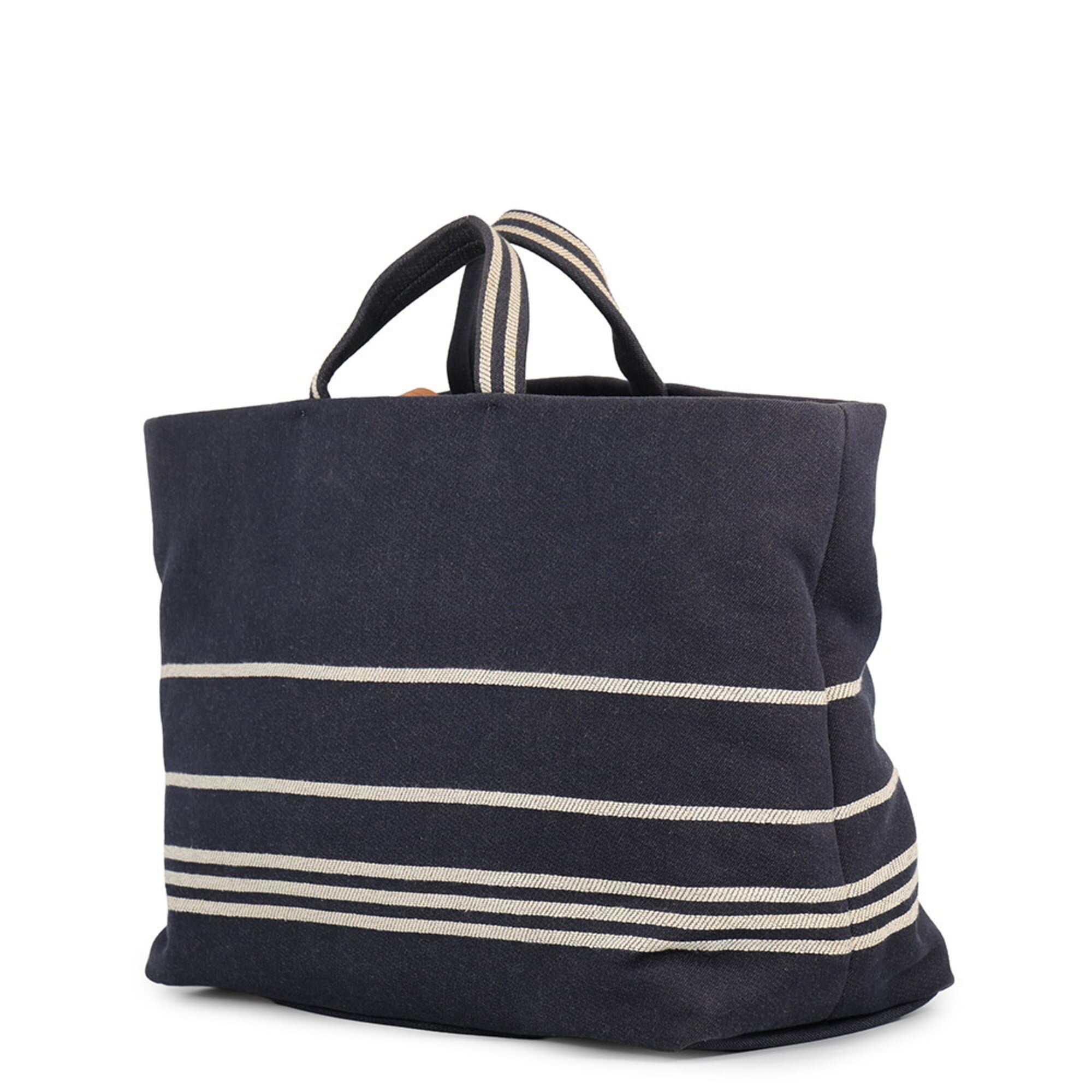Chanel Denim Navy Denim Leather Handbag Shoulder Bag Tote Bag (Pre-Owned)