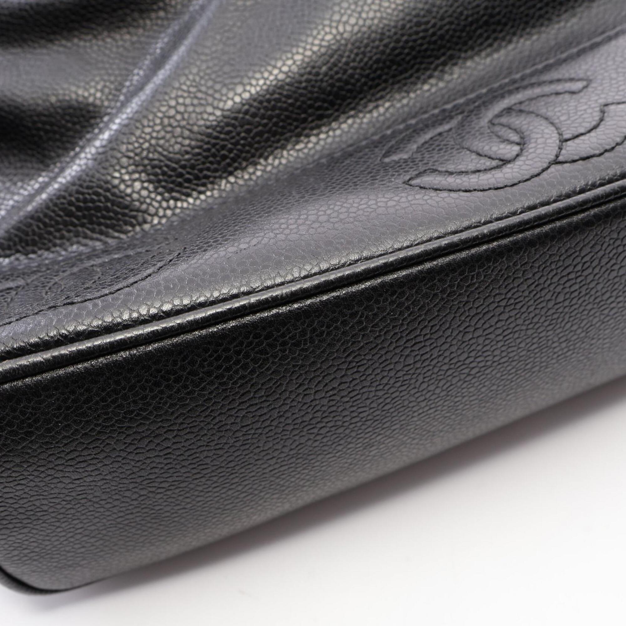 Chanel Black Grained Calfskin Backpack Handbag (Pre-Owned)