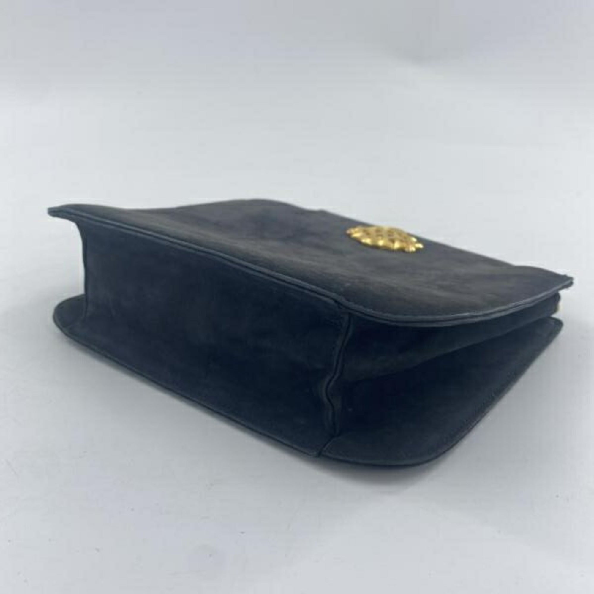 Bally Black Blue Suede Shoulder Bag (Pre-Owned)