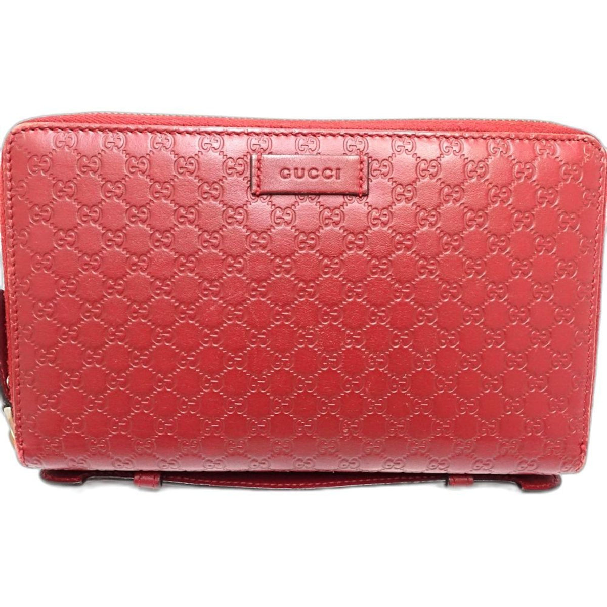 Gucci Red Color Leather Long Wallet (Bi-Fold) (Pre-Owned)