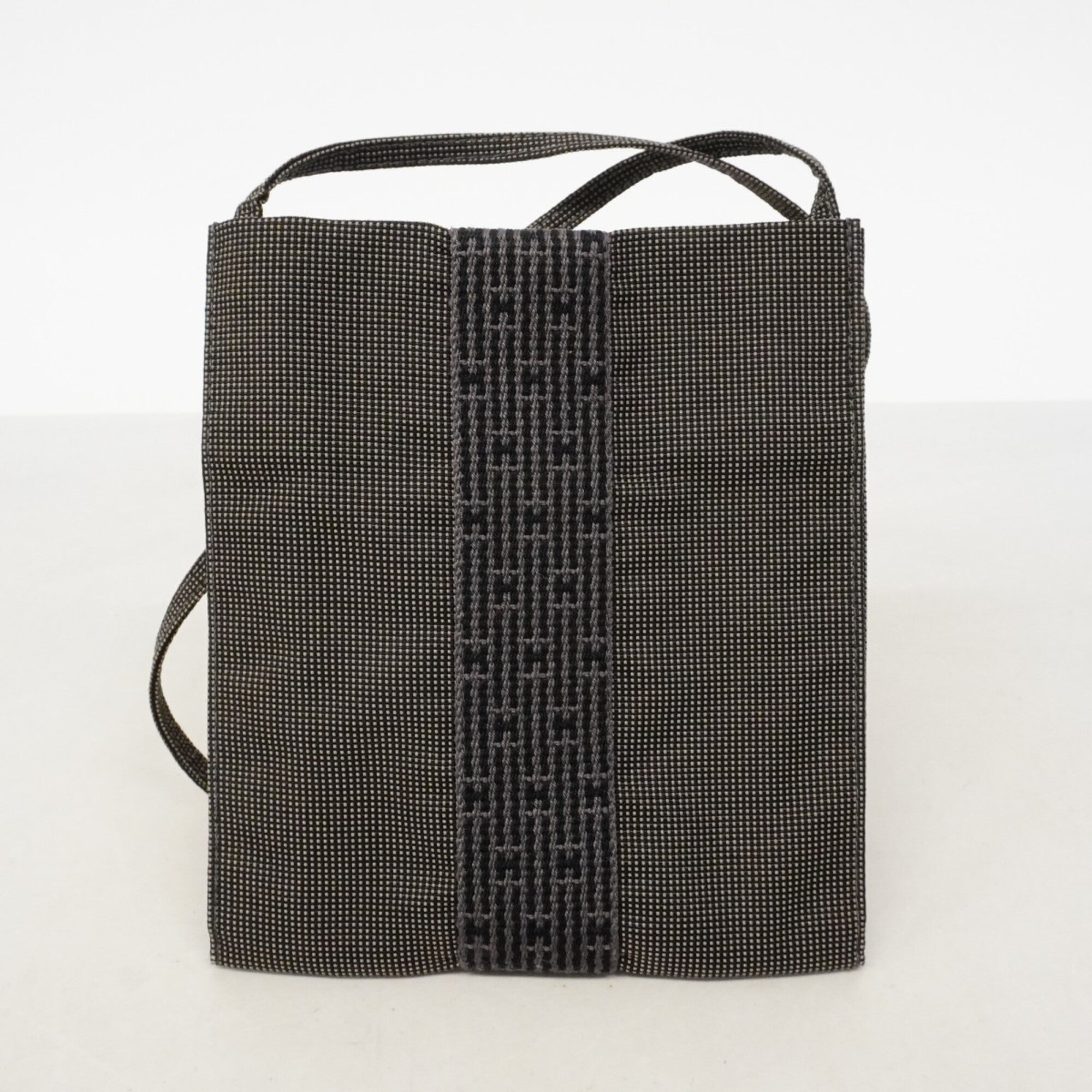 Hermes Gray Canvas Shoulder Bag (Pre-Owned)