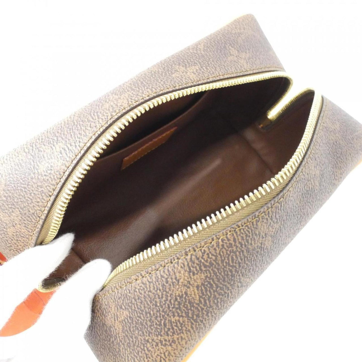 Louis Vuitton Marron Coated Canvas Pouch (Pre-Owned)
