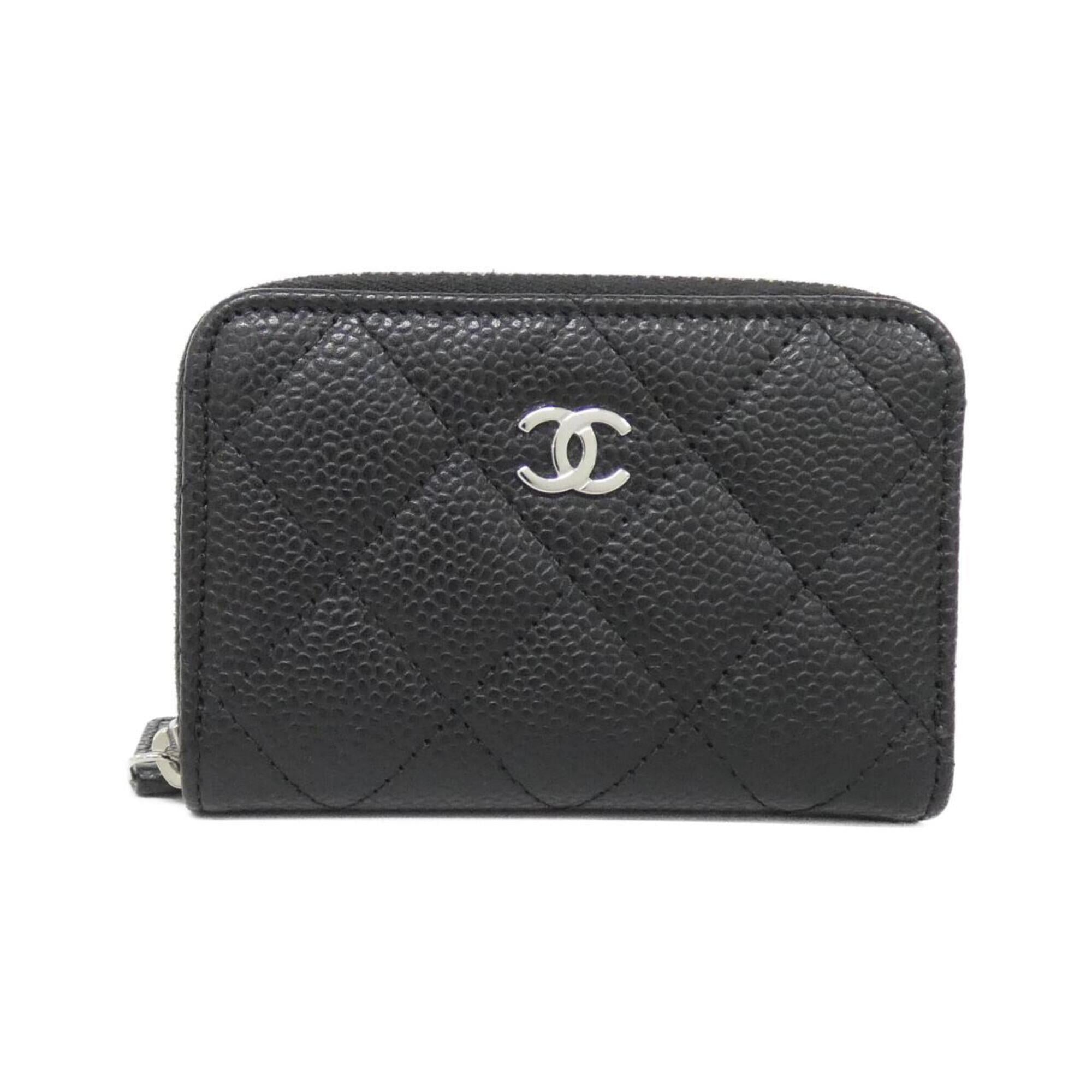 Chanel Black Grained Calfskin Coin Purse/Coin Case (Pre-Owned)