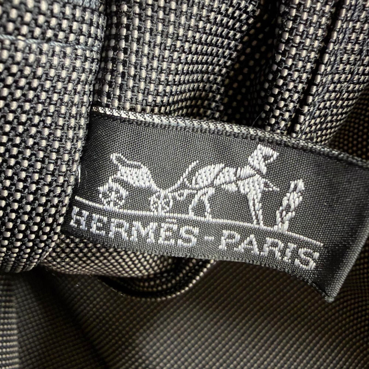 Hermes Gray Polyamide Polyester Handbag Tote Bag (Pre-Owned)