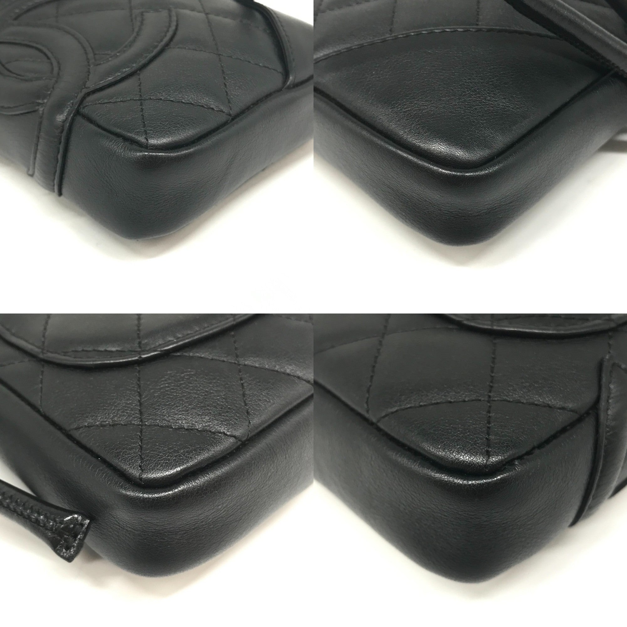 Chanel Black Leather Pochette Shoulder Bag (Pre-Owned)