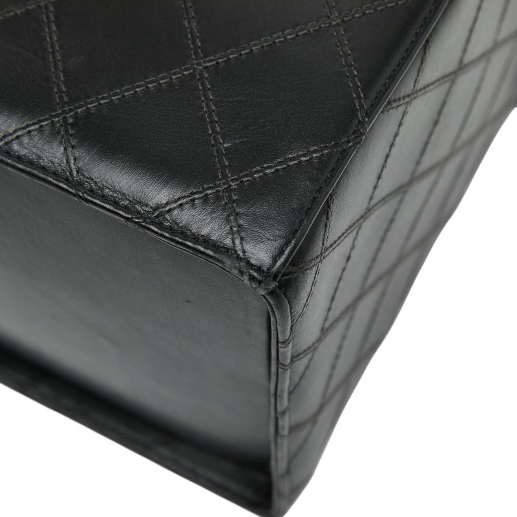 Chanel Bicolor Black Leather Shoulder Bag Vanity Bag (Pre-Owned)