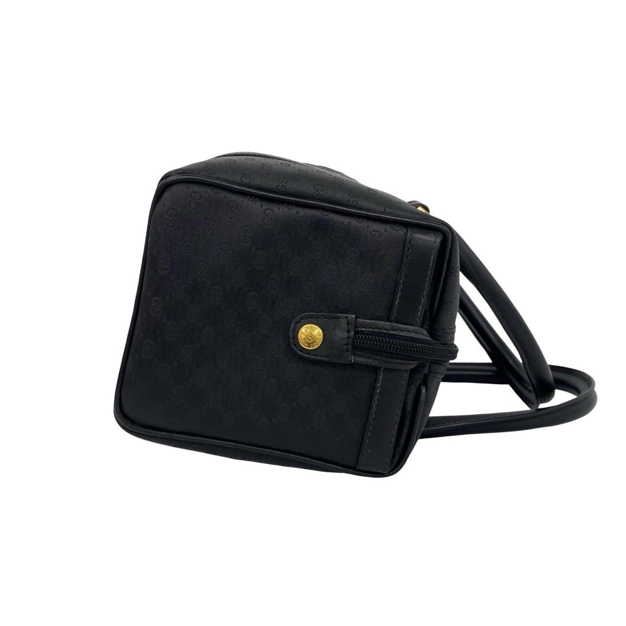 Gucci Black Leather Pvc Boston Bag Handbag (Pre-Owned)