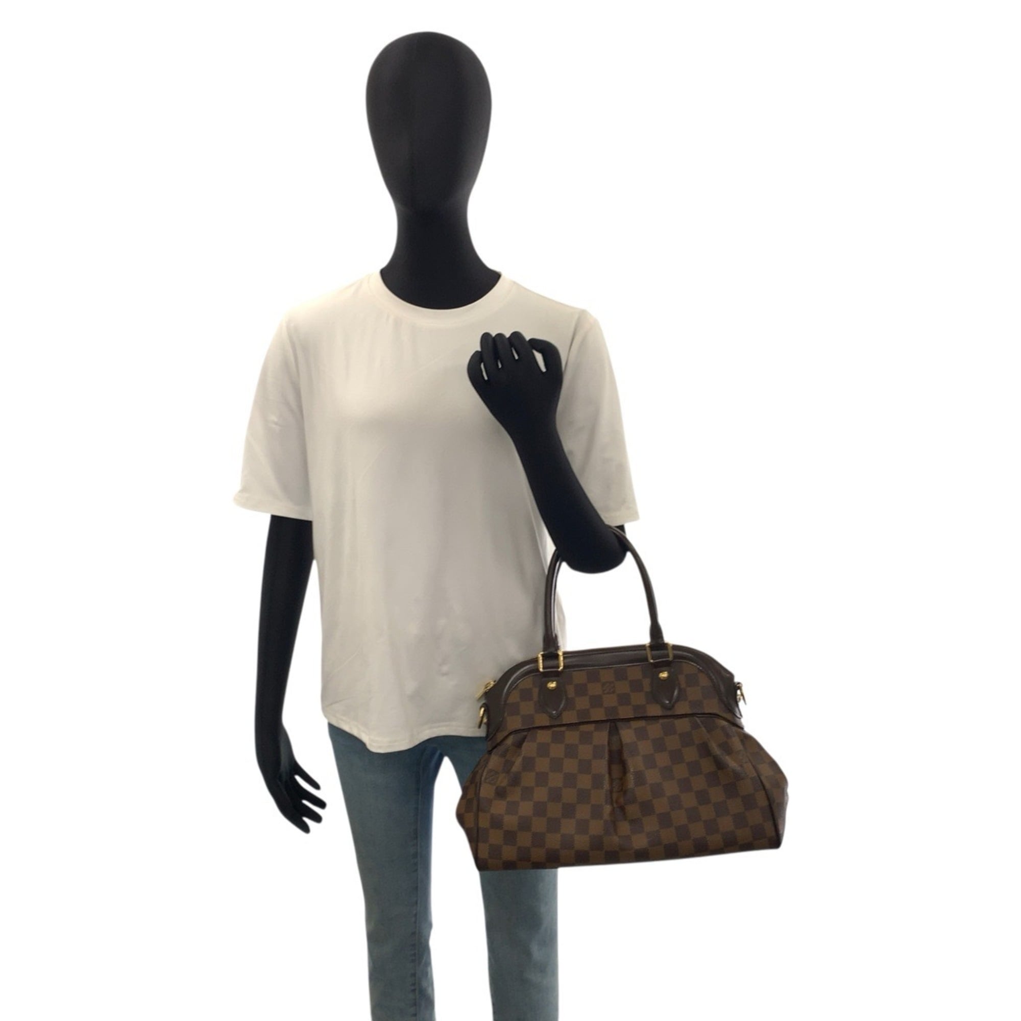 Louis Vuitton Brown Damier Canvas Pvc Handbag Shoulder Bag (Pre-Owned)