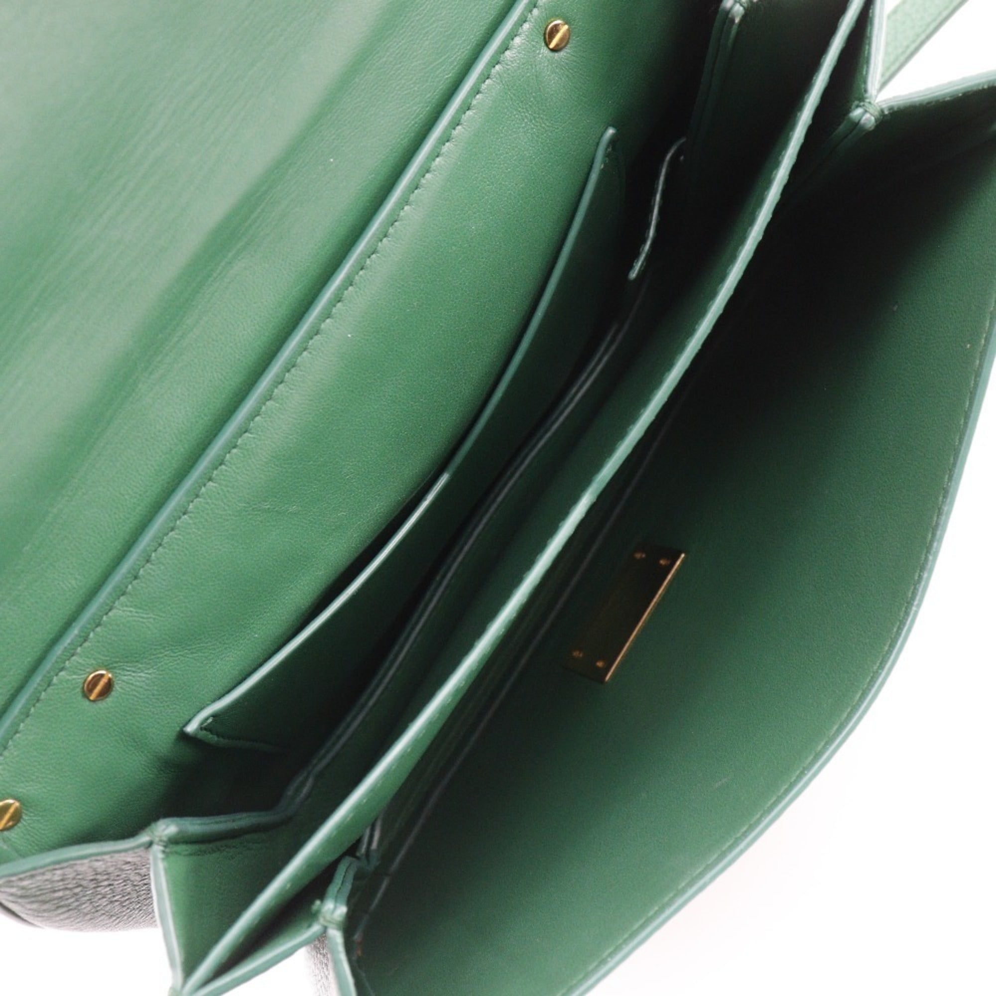 Bottega Veneta Green Leather Shoulder Bag (Pre-Owned)