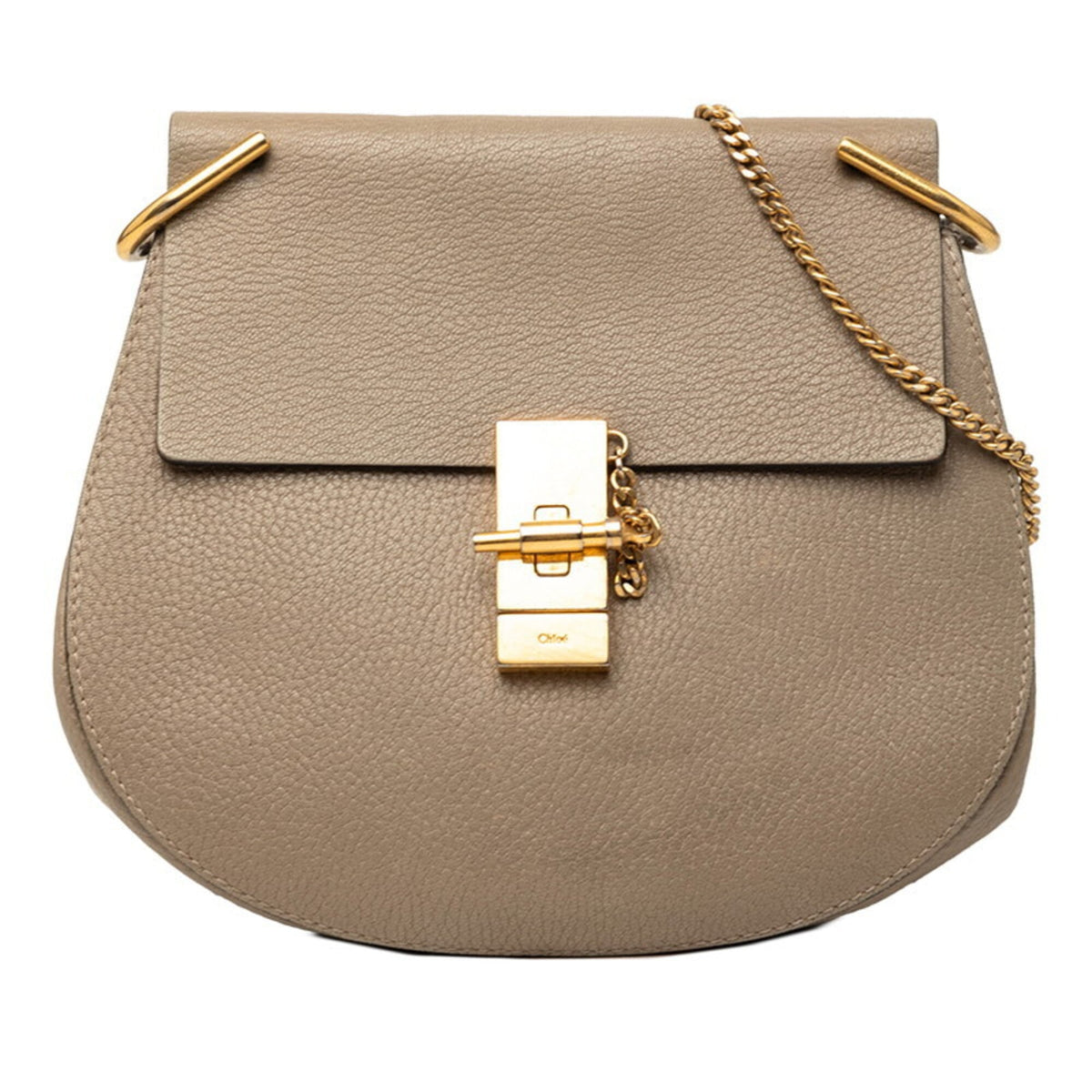 Chloé Drew Beige Leather Shoulder Bag (Pre-Owned)
