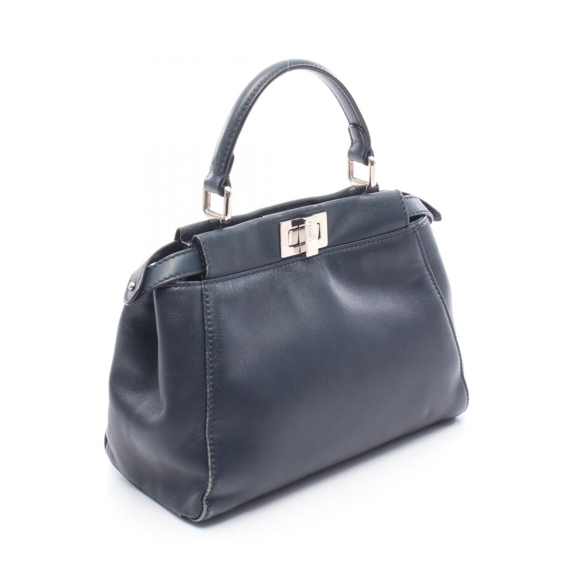 Fendi Navy Leather Handbag (Pre-Owned)