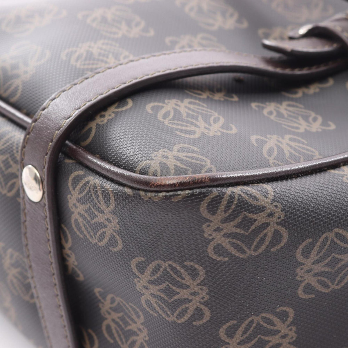 Loewe Black Brown Coated Canvas Leather Handbag Pouch (Pre-Owned)