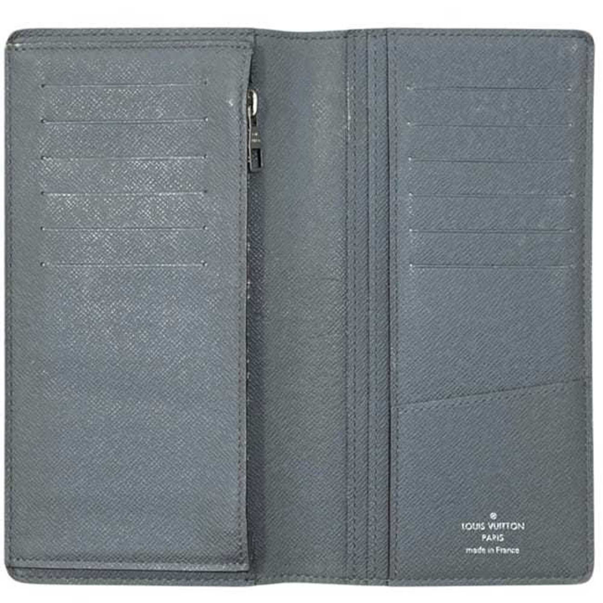 Louis Vuitton Glacier Gray Taiga Leather Long Wallet (Bi-Fold) (Pre-Owned)