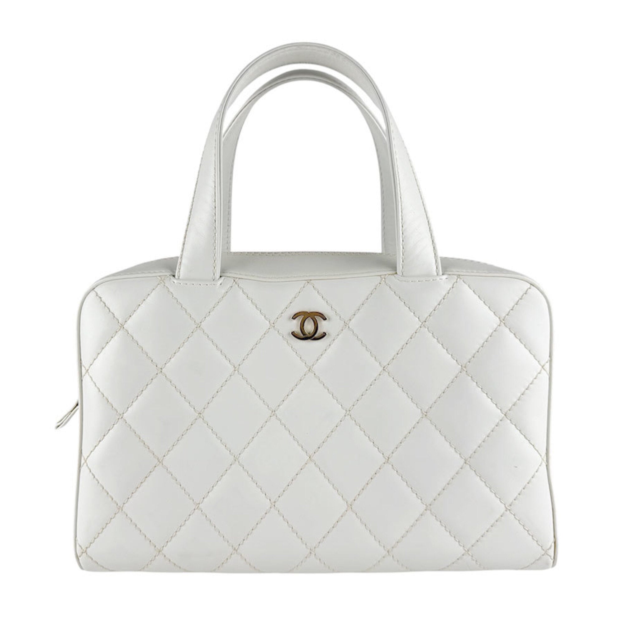 Chanel White Leather Handbag (Pre-Owned)