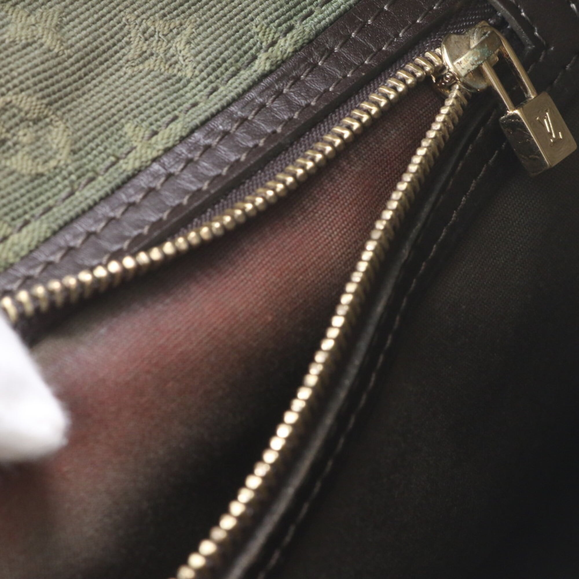 Louis Vuitton Tst Khaki Leather Canvas Shoulder Bag (Pre-Owned)