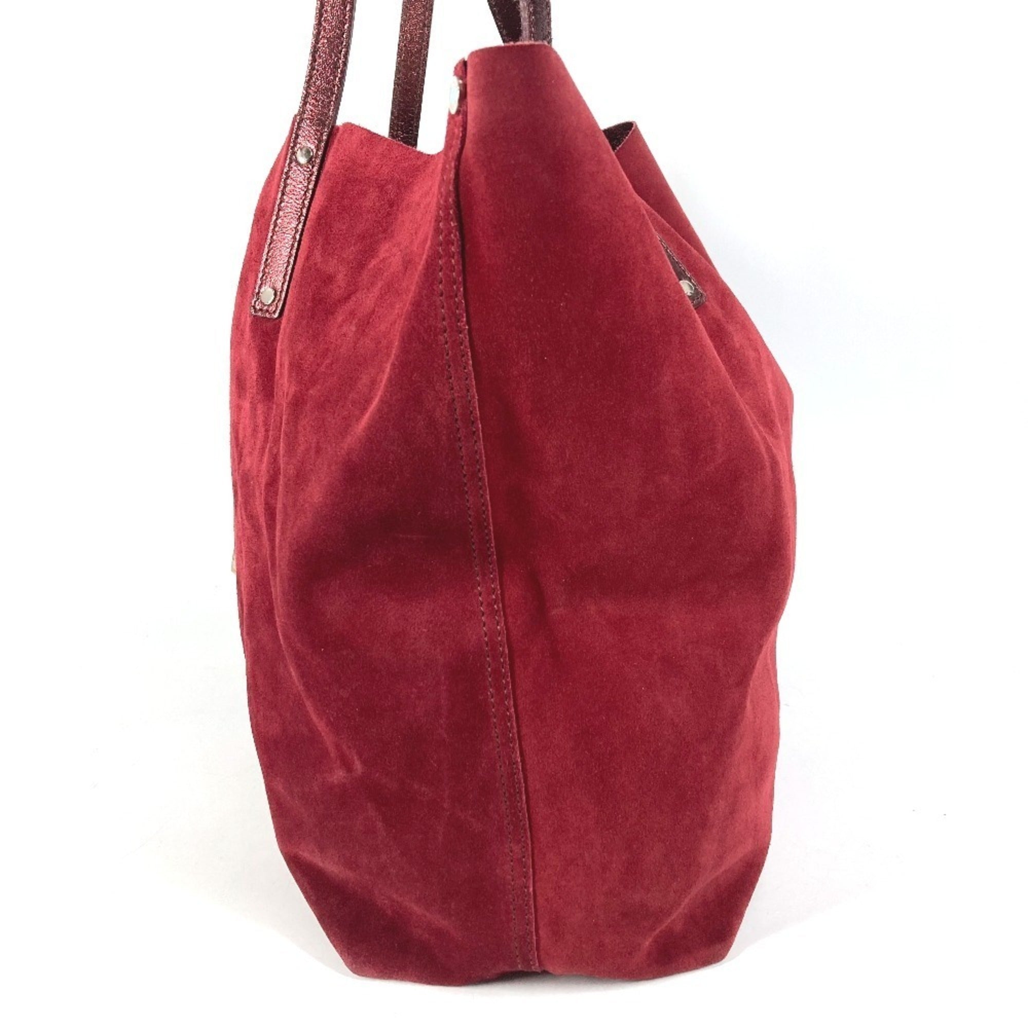 Tiffany Red Color Suede Leather Shoulder Bag Tote Bag (Pre-Owned)