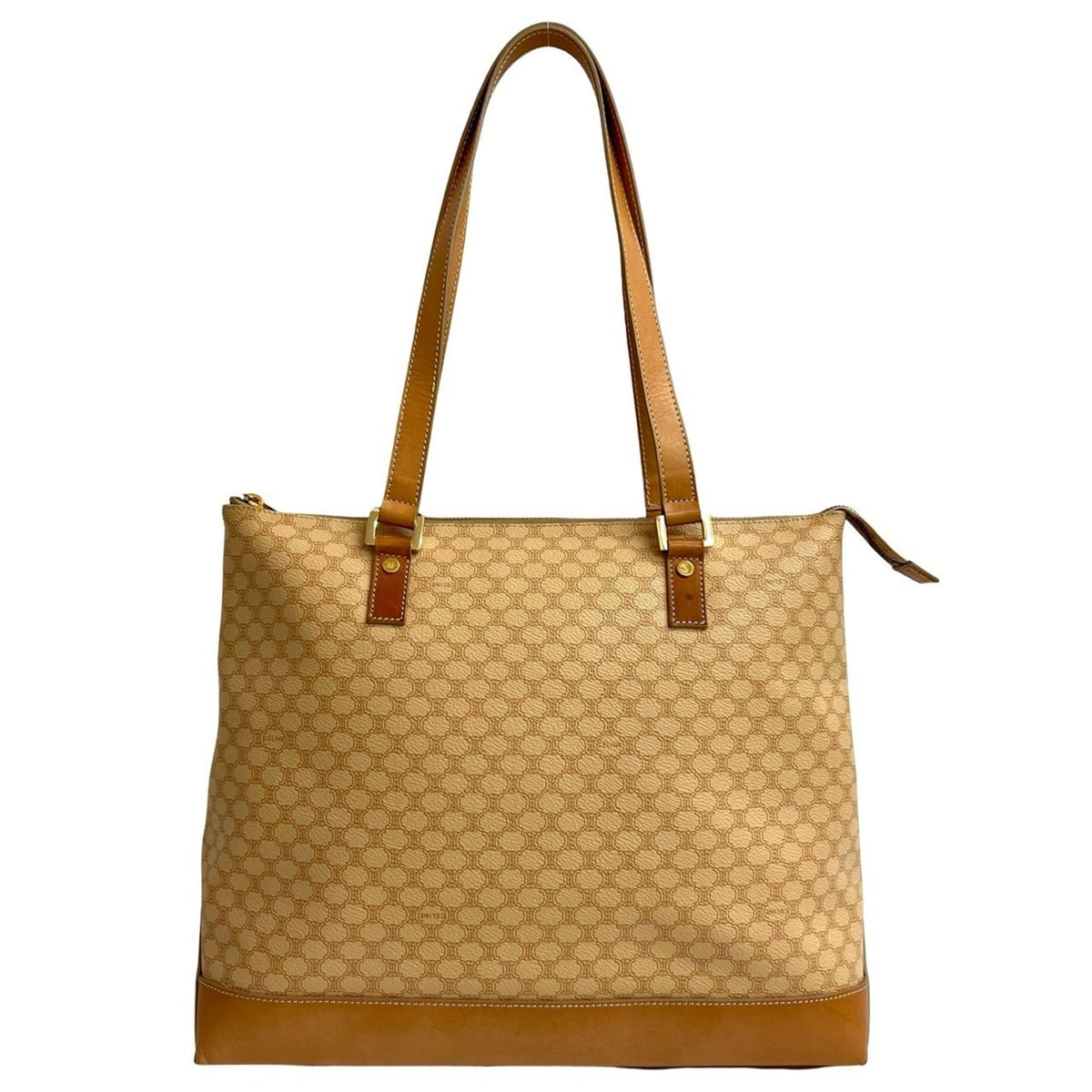 Celine Beige Pvc Leather Handbag Shoulder Bag Tote Bag (Pre-Owned)