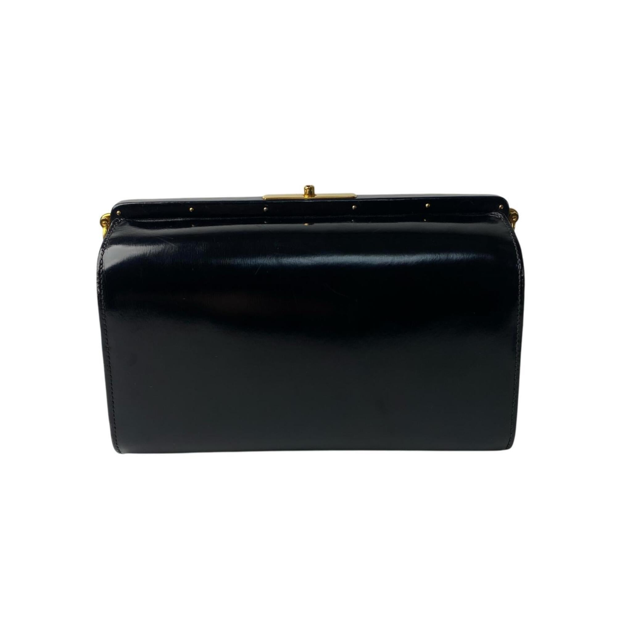 Hermes Black Dark Green Box Calf Leather Shoulder Bag (Pre-Owned)