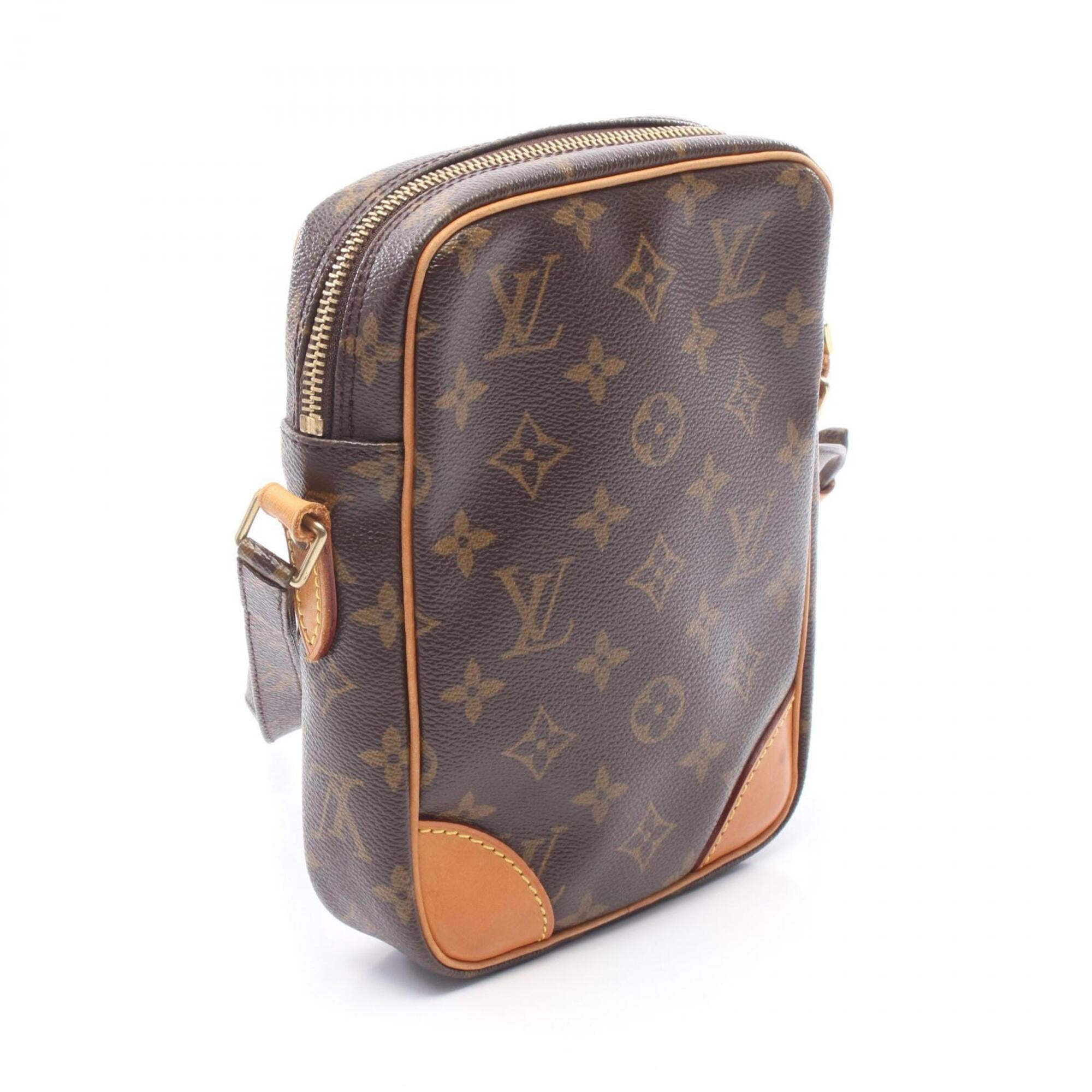 Louis Vuitton Brown Coated Canvas Leather Monogram Handbag Shoulder Bag (Pre-Owned)